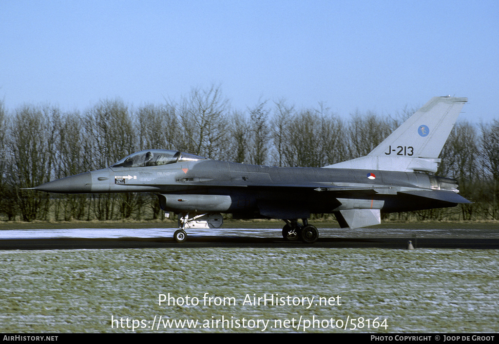 Aircraft Photo of J-213 | General Dynamics F-16A Fighting Falcon | Netherlands - Air Force | AirHistory.net #58164