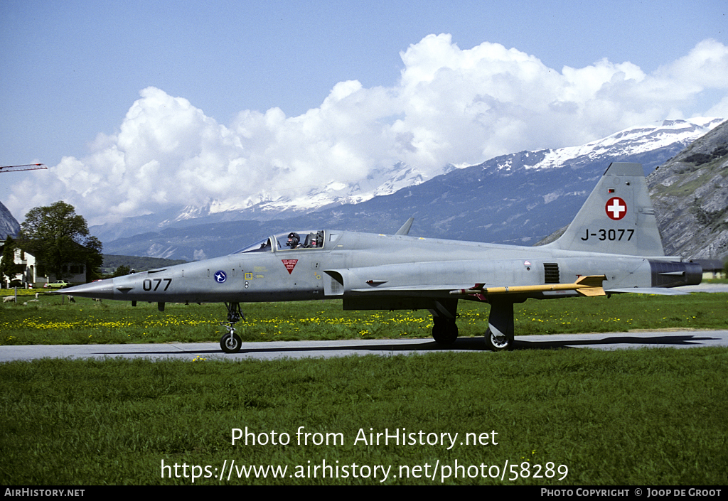 Aircraft Photo of J-3077 | Northrop F-5E Tiger II | Switzerland - Air Force | AirHistory.net #58289