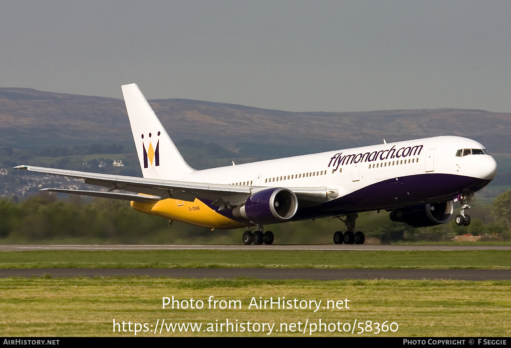 Aircraft Photo of G-DIMB | Boeing 767-31K/ER | Monarch Airlines | AirHistory.net #58360