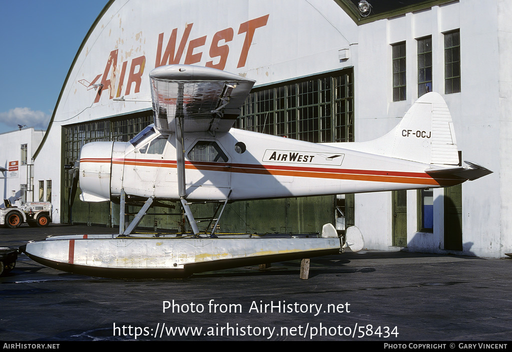 Aircraft Photo of CF-OCJ | De Havilland Canada DHC-2 Beaver Mk1 | AirWest Airlines | AirHistory.net #58434