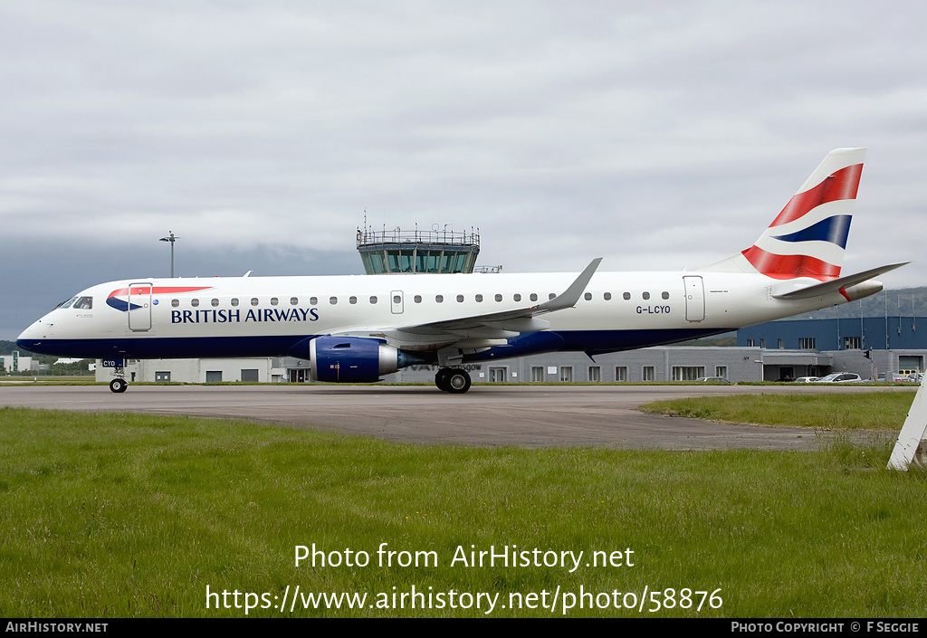 Aircraft Photo of G-LCYO | Embraer 190SR (ERJ-190-100SR) | British Airways | AirHistory.net #58876