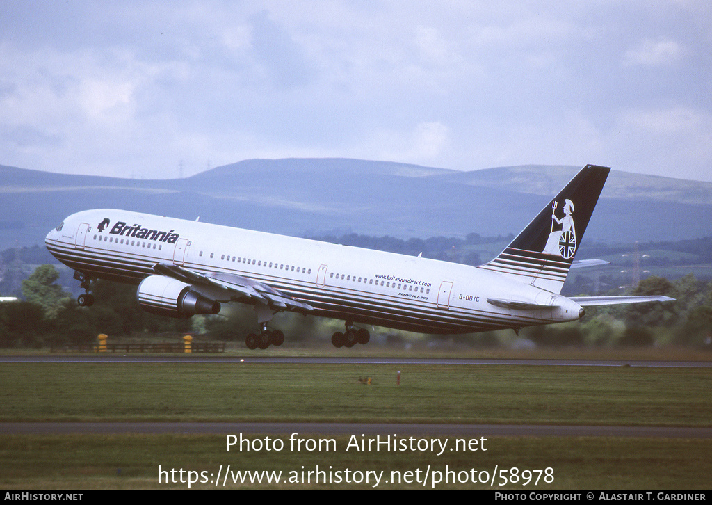 Aircraft Photo of G-OBYC | Boeing 767-304/ER | Britannia Airways | AirHistory.net #58978