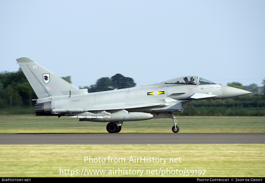 Aircraft Photo of ZJ937 | Eurofighter EF-2000 Typhoon FGR4 | UK - Air Force | AirHistory.net #59197