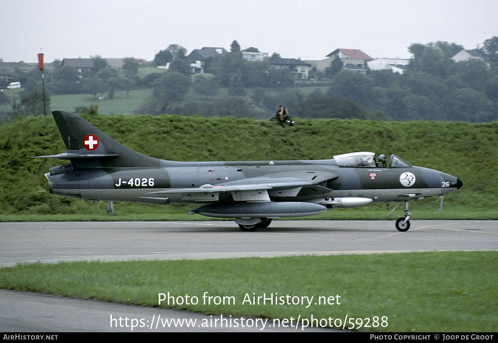 Aircraft Photo of J-4026 | Hawker Hunter F58 | Switzerland - Air Force | AirHistory.net #59288