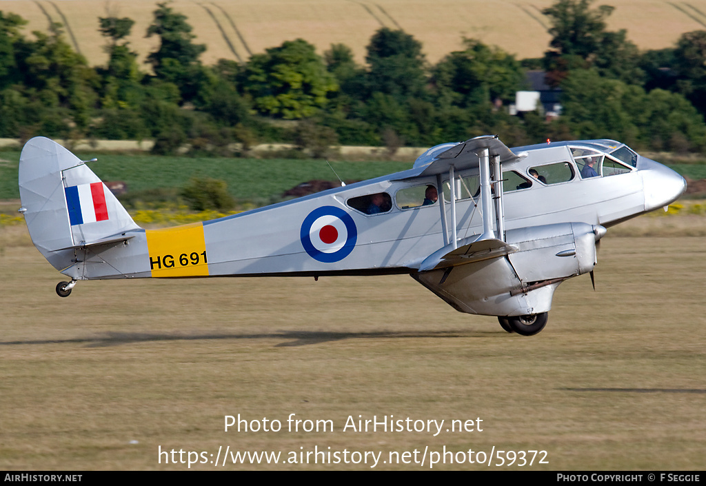 Aircraft Photo of G-AIYR / HG691 | De Havilland D.H. 89A Dragon Rapide | UK - Air Force | AirHistory.net #59372