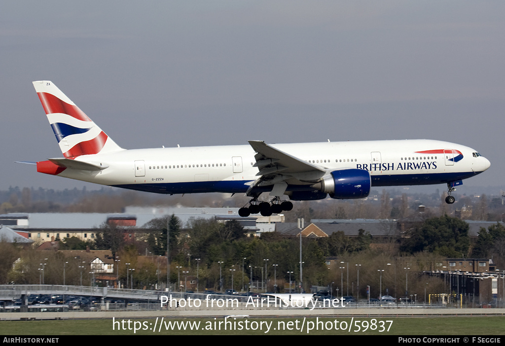 Aircraft Photo of G-ZZZA | Boeing 777-236 | British Airways | AirHistory.net #59837