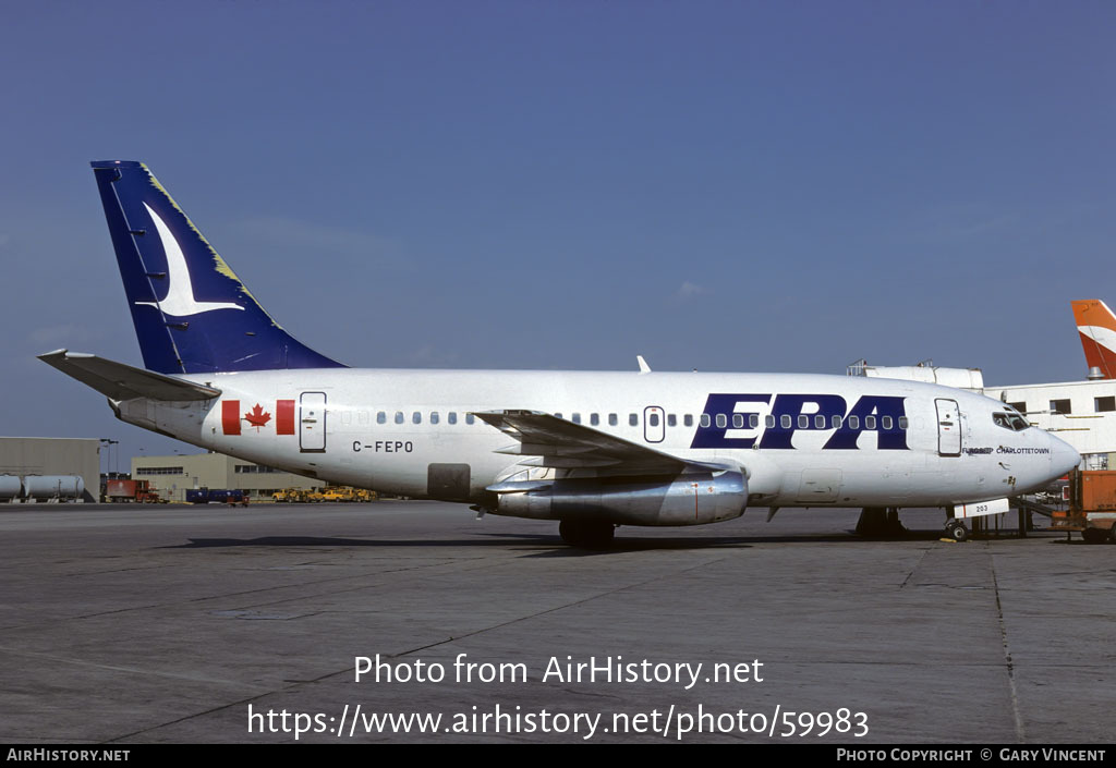 Aircraft Photo of C-FEPO | Boeing 737-2E1 | Eastern Provincial Airways - EPA | AirHistory.net #59983