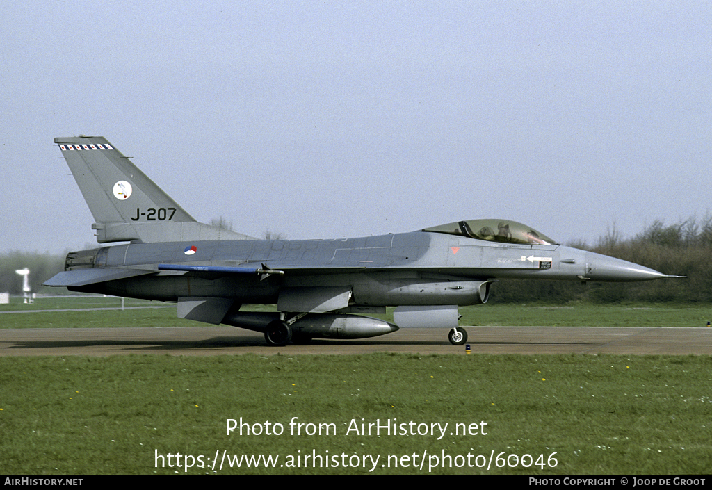 Aircraft Photo of J-207 | General Dynamics F-16A Fighting Falcon | Netherlands - Air Force | AirHistory.net #60046