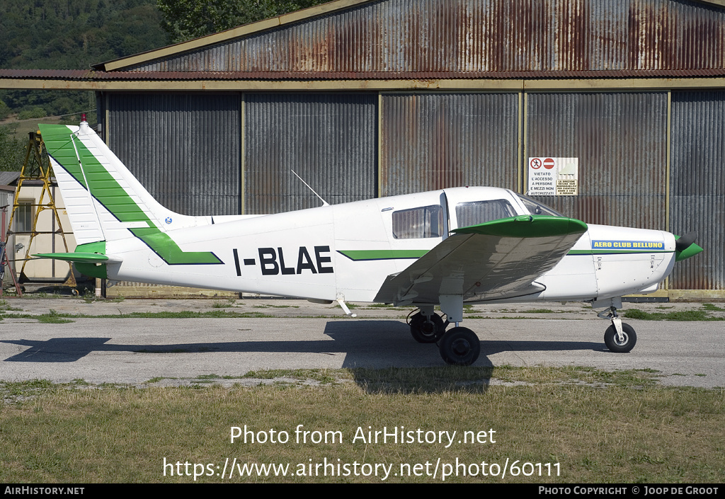 Aircraft Photo of I-BLAE | Piper PA-28-161 Cadet | Aero Club Belluno | AirHistory.net #60111