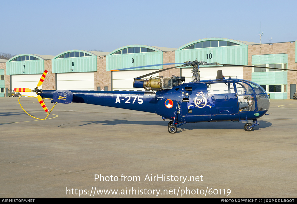 Aircraft Photo of A-275 | Sud SA-316B Alouette III | Netherlands - Air Force | AirHistory.net #60119