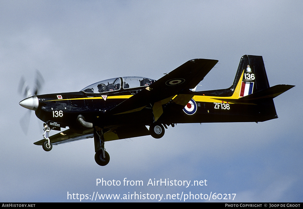 Aircraft Photo of ZF136 | Short S-312 Tucano T1 | UK - Air Force | AirHistory.net #60217