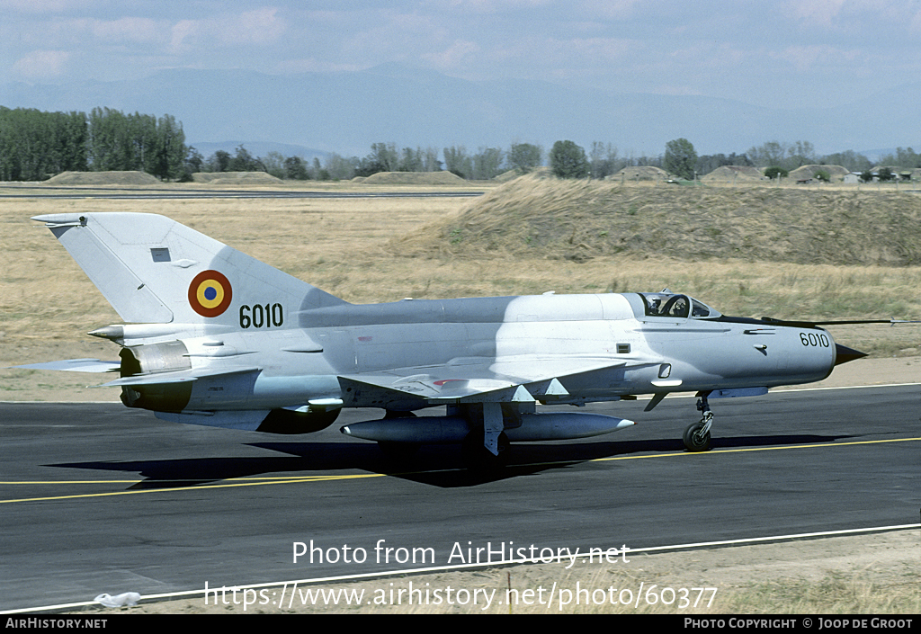 Aircraft Photo of 6010 | Mikoyan-Gurevich MiG-21MF-75 Lancer C | Romania - Air Force | AirHistory.net #60377