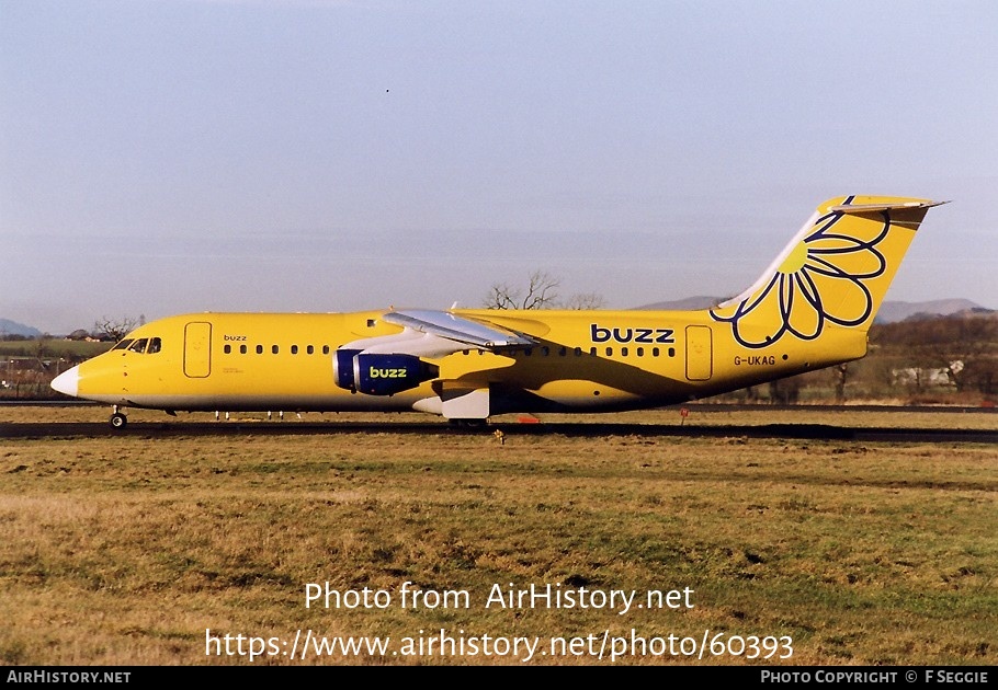 Aircraft Photo of G-UKAG | British Aerospace BAe-146-300 | Buzz | AirHistory.net #60393