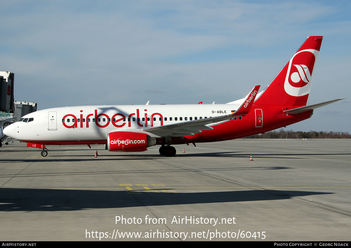 Aircraft Photo of D-ABLE | Boeing 737-76J | Air Berlin | AirHistory.net #60415