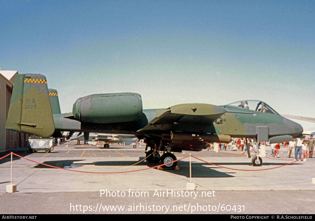 Aircraft Photo of 80-0225 / AF80-225 | Fairchild A-10A Thunderbolt II | USA - Air Force | AirHistory.net #60431