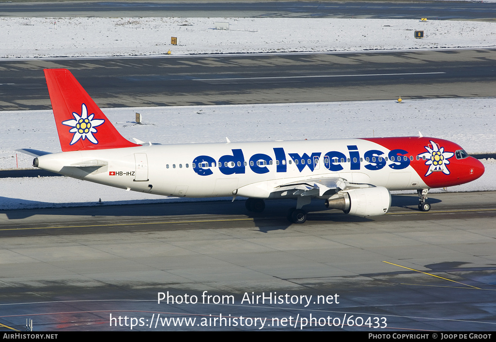 Aircraft Photo of HB-IHZ | Airbus A320-214 | Edelweiss Air | AirHistory.net #60433