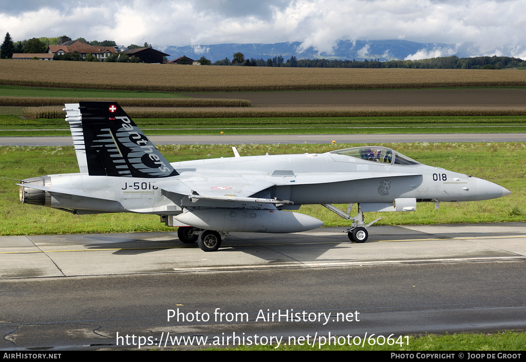 Aircraft Photo of J-5018 | McDonnell Douglas F/A-18C Hornet | Switzerland - Air Force | AirHistory.net #60641