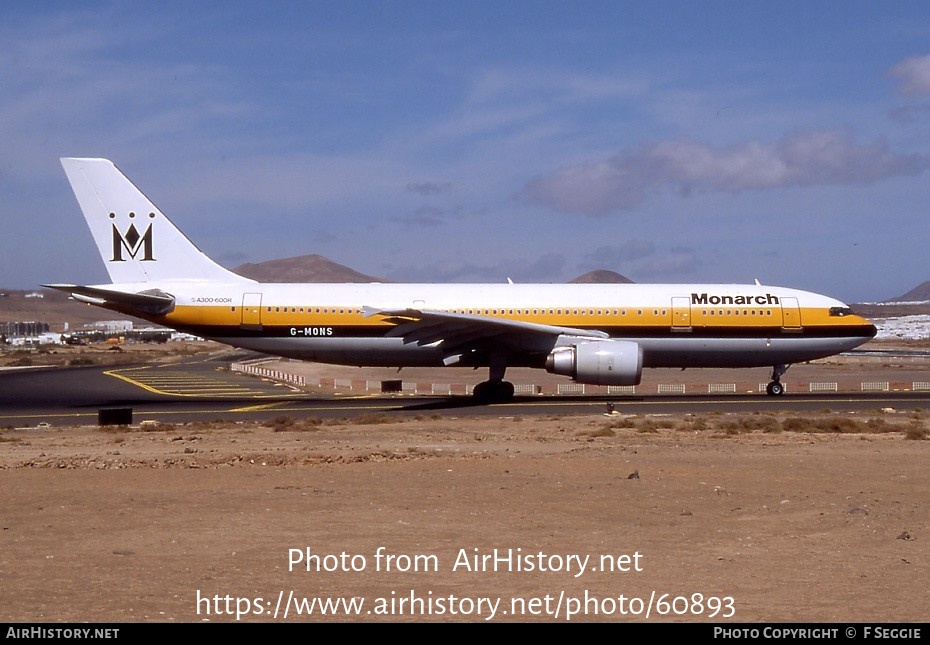 Aircraft Photo of G-MONS | Airbus A300B4-605R | Monarch Airlines | AirHistory.net #60893