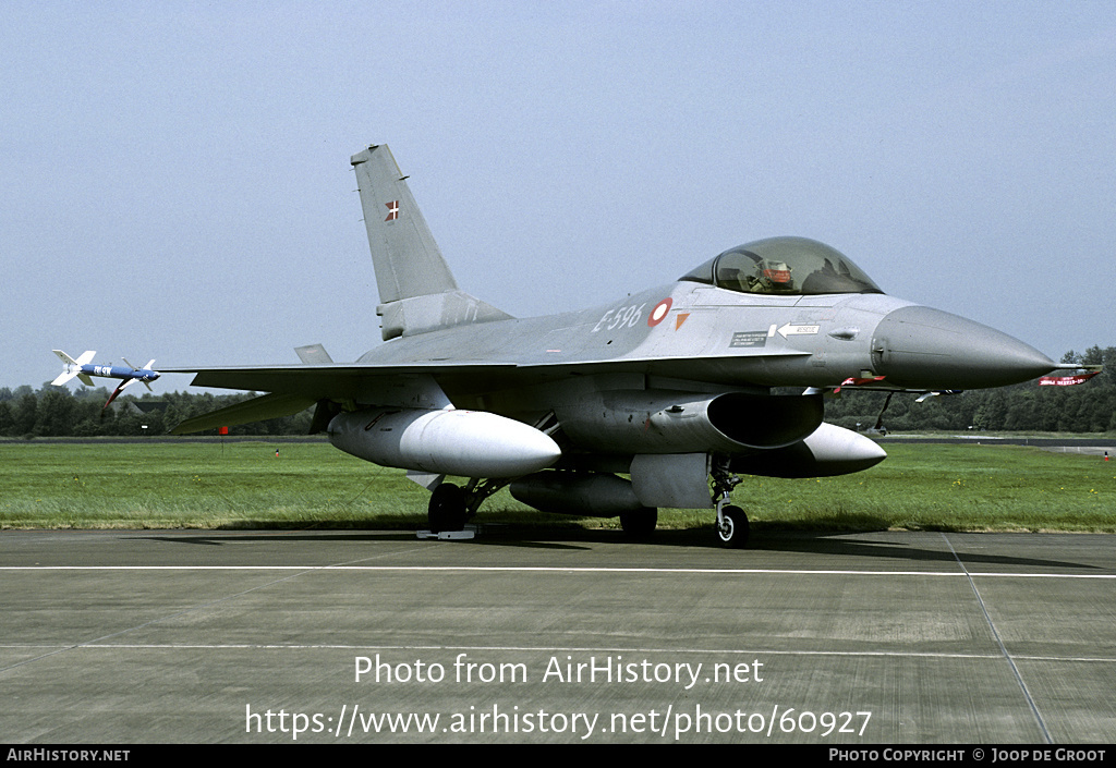 Aircraft Photo of E-596 | General Dynamics F-16A Fighting Falcon | Denmark - Air Force | AirHistory.net #60927