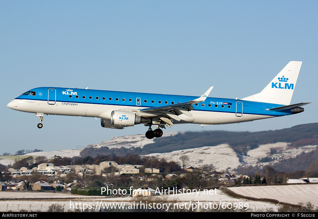 Aircraft Photo of PH-EZP | Embraer 190STD (ERJ-190-100STD) | KLM Cityhopper | AirHistory.net #60989