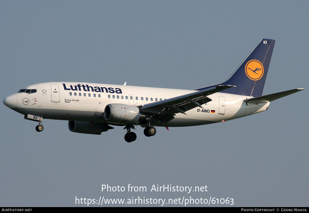 Aircraft Photo of D-ABIO | Boeing 737-530 | Lufthansa | AirHistory.net #61063