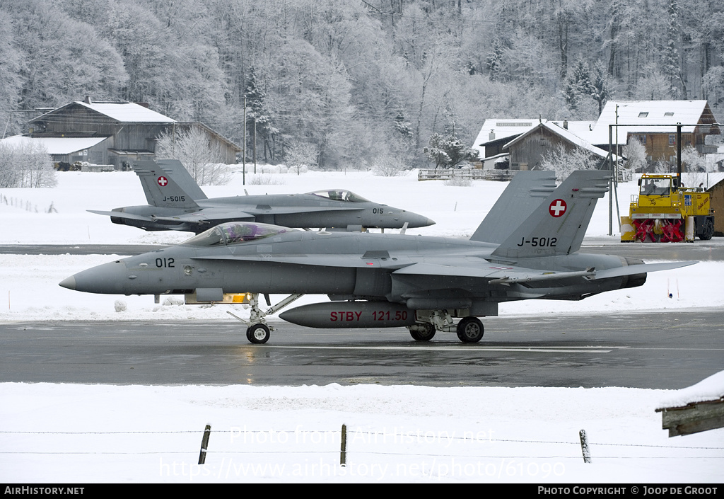 Aircraft Photo of J-5012 | McDonnell Douglas F/A-18C Hornet | Switzerland - Air Force | AirHistory.net #61090