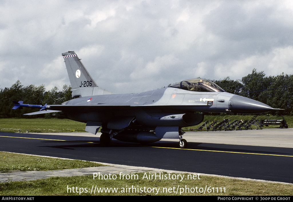 Aircraft Photo of J-206 | General Dynamics F-16A Fighting Falcon | Netherlands - Air Force | AirHistory.net #61111