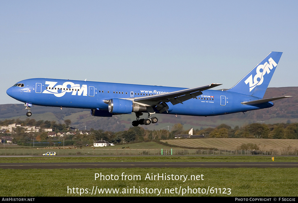 Aircraft Photo of C-GZUM | Boeing 767-328/ER | Zoom Airlines | AirHistory.net #61123