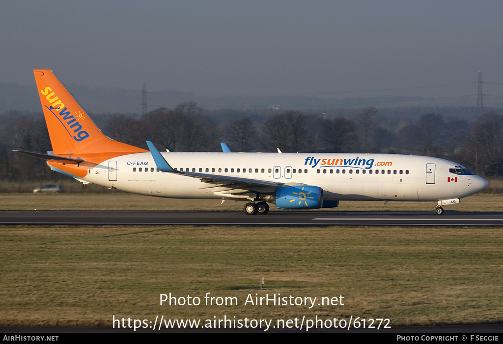 Aircraft Photo of C-FEAG | Boeing 737-86N | Sunwing Airlines | AirHistory.net #61272