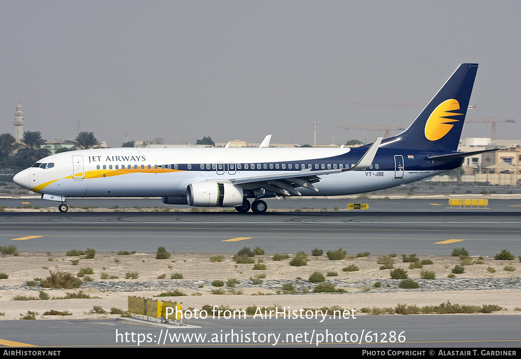 Aircraft Photo of VT-JBE | Boeing 737-85R | Jet Airways | AirHistory.net #61286