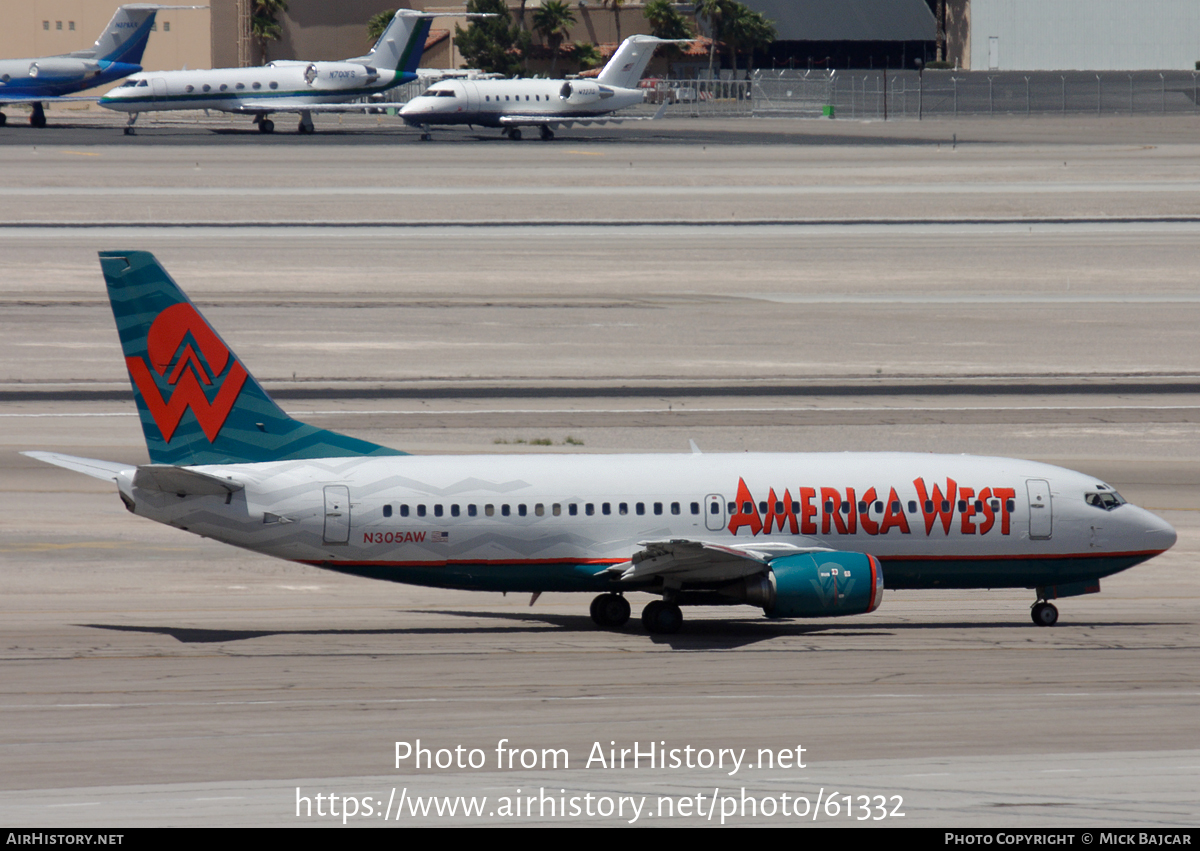 Aircraft Photo of N305AW | Boeing 737-3G7 | America West Airlines | AirHistory.net #61332