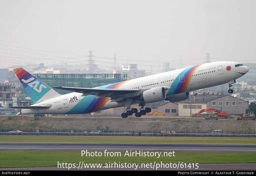 Aircraft Photo of JA007D | Boeing 777-289 | Japan Air System - JAS | AirHistory.net #61415