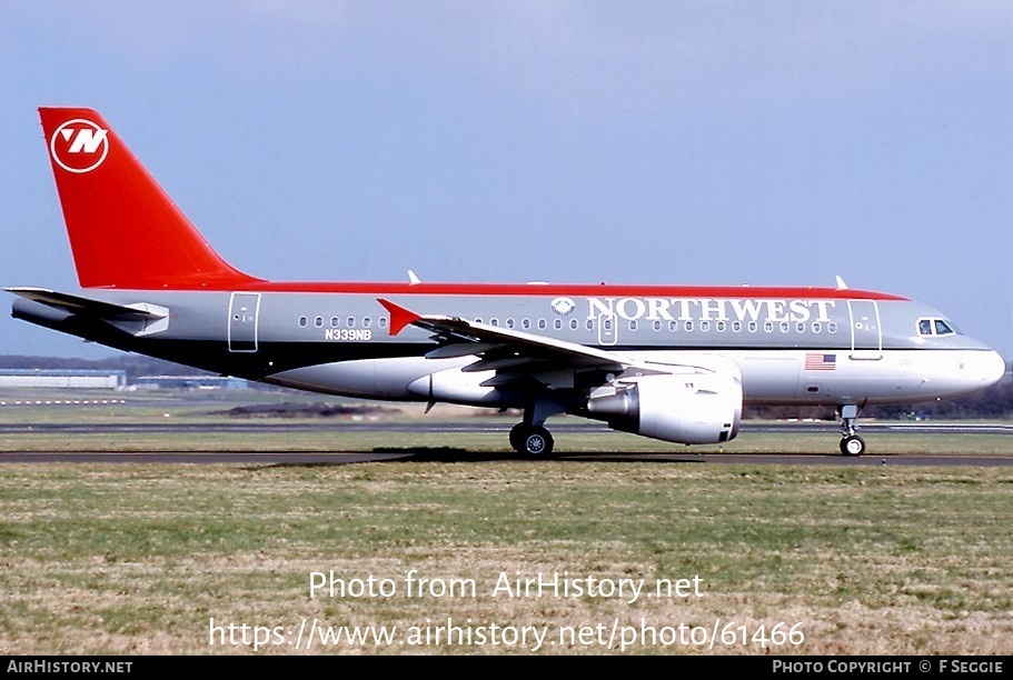 Aircraft Photo of N339NB | Airbus A319-114 | Northwest Airlines | AirHistory.net #61466