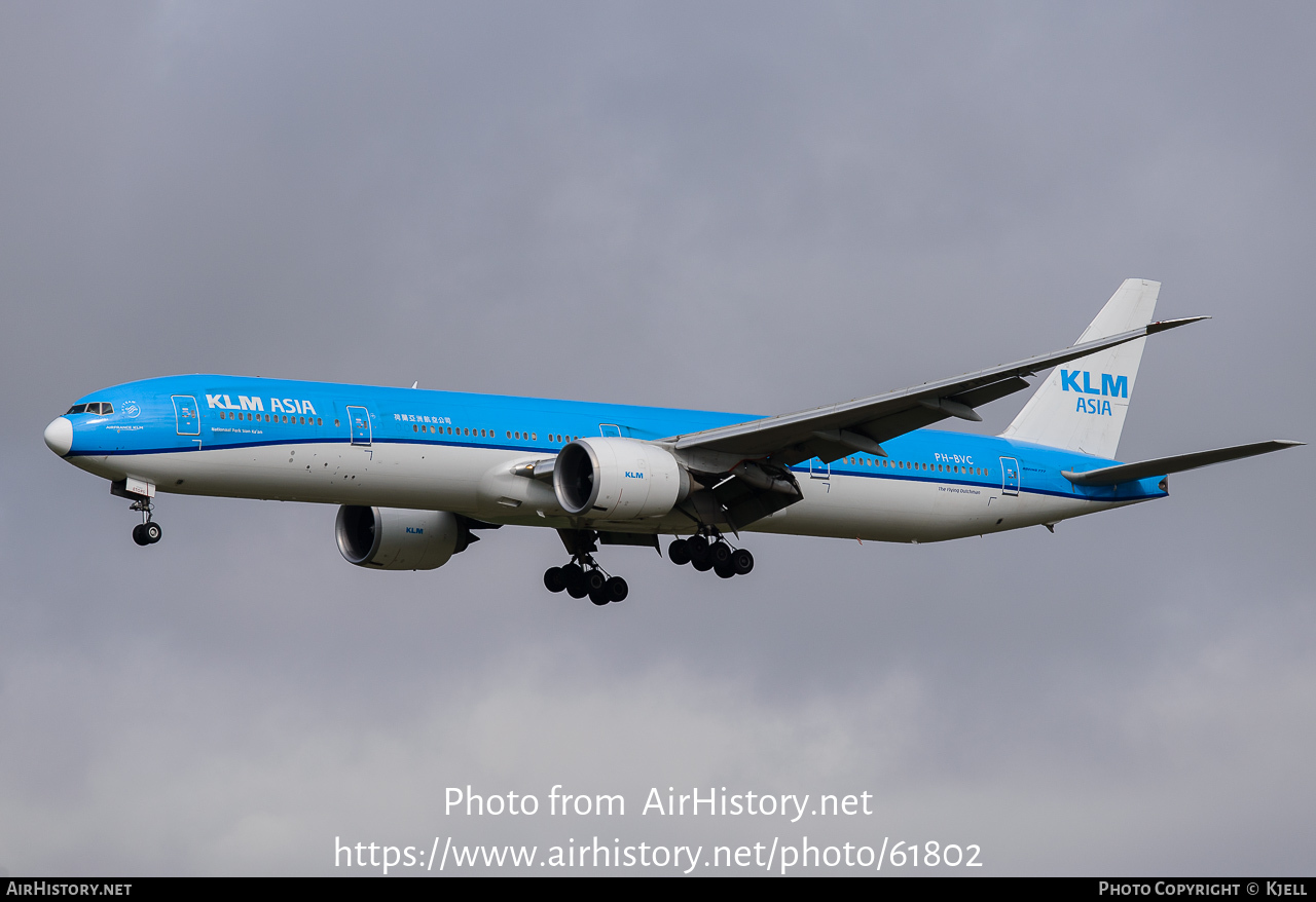 Aircraft Photo of PH-BVC | Boeing 777-306/ER | KLM Asia | AirHistory.net #61802