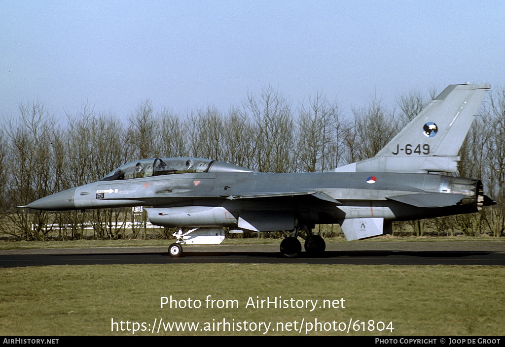 Aircraft Photo of J-649 | General Dynamics F-16B Fighting Falcon | Netherlands - Air Force | AirHistory.net #61804