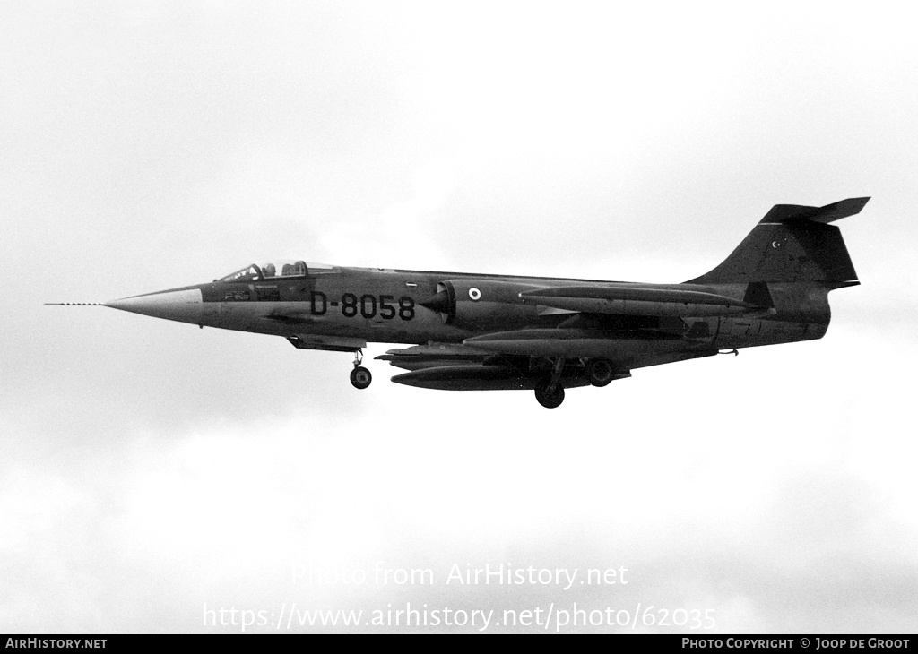 Aircraft Photo of D-8058 | Lockheed F-104G Starfighter | Turkey - Air Force | AirHistory.net #62035