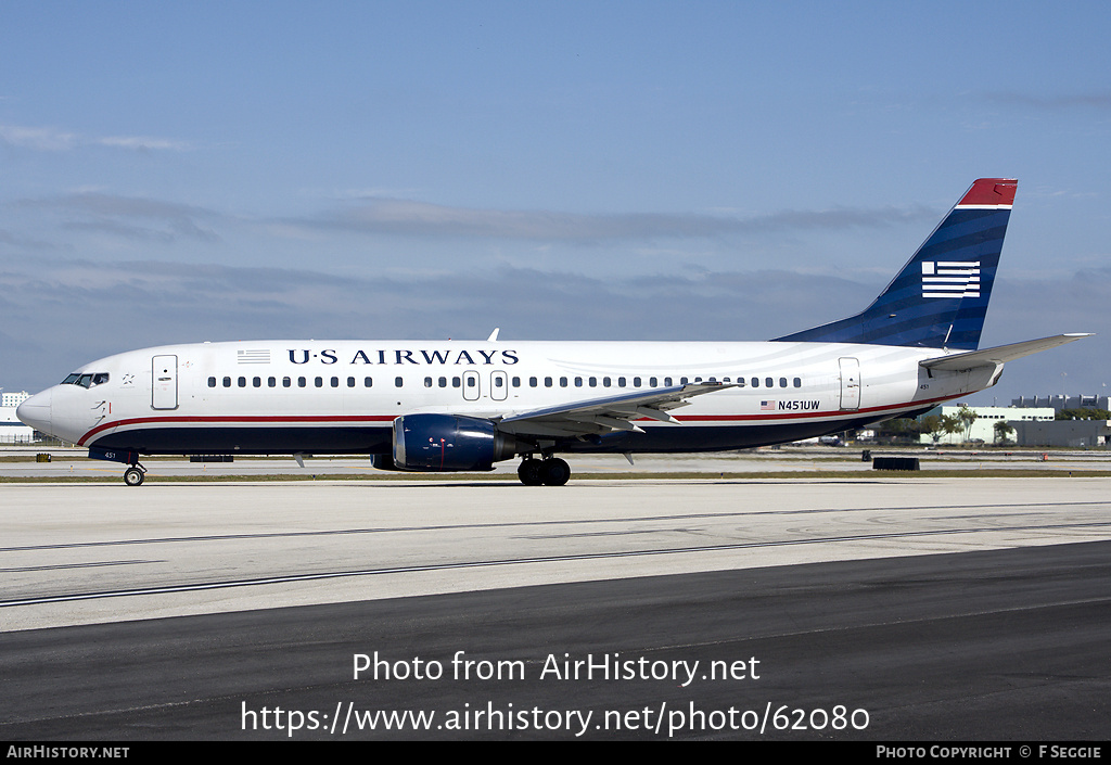 Aircraft Photo of N451UW | Boeing 737-4B7 | US Airways | AirHistory.net #62080