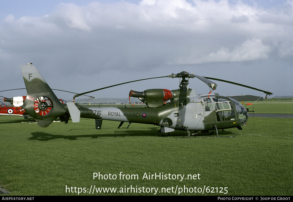 Aircraft Photo of ZA776 | Aerospatiale SA-341B Gazelle AH1 | UK - Marines | AirHistory.net #62125