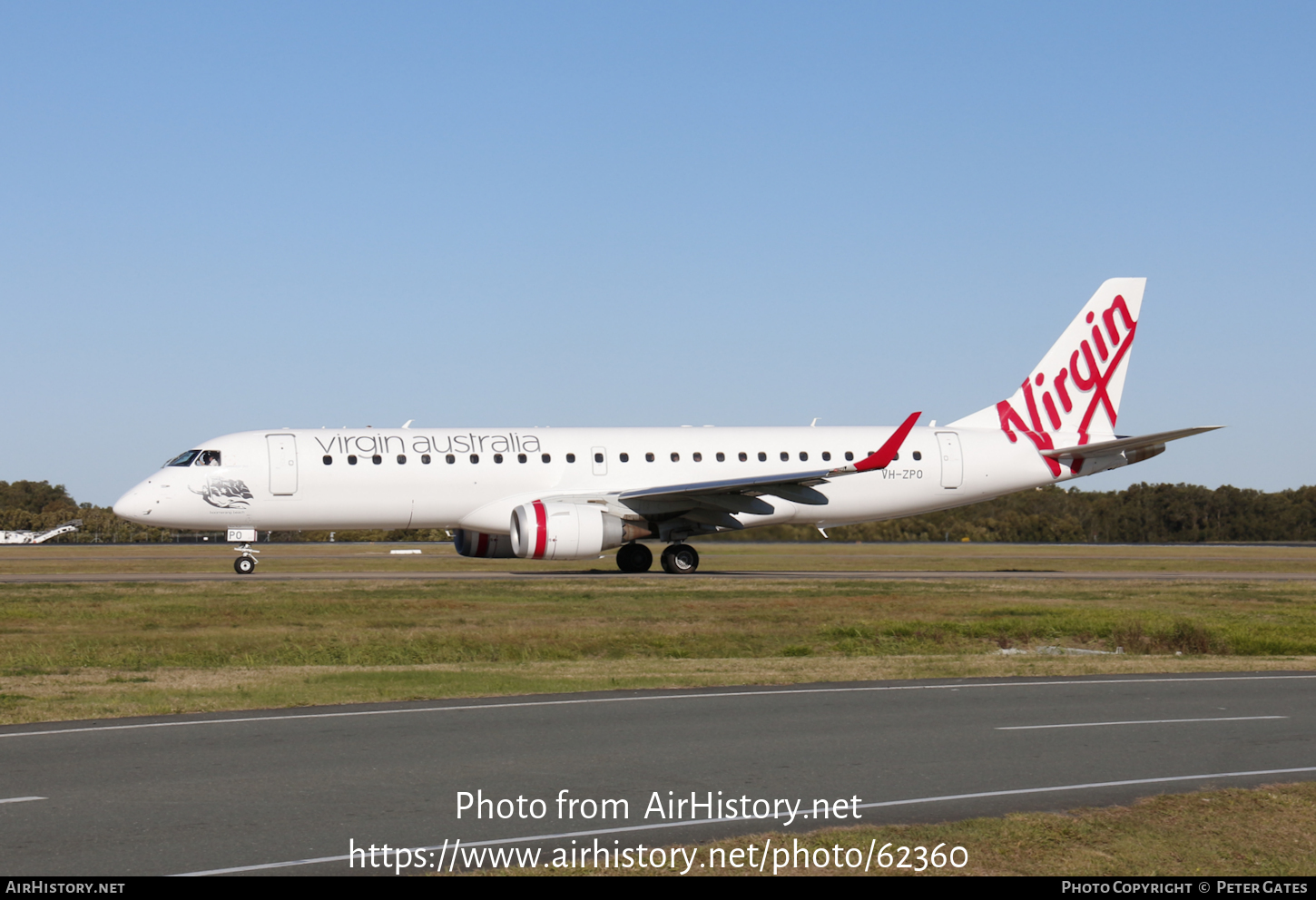 Aircraft Photo of VH-ZPO | Embraer 190AR (ERJ-190-100IGW) | Virgin Australia Airlines | AirHistory.net #62360