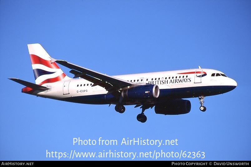 Aircraft Photo of G-EUPG | Airbus A319-131 | British Airways | AirHistory.net #62363