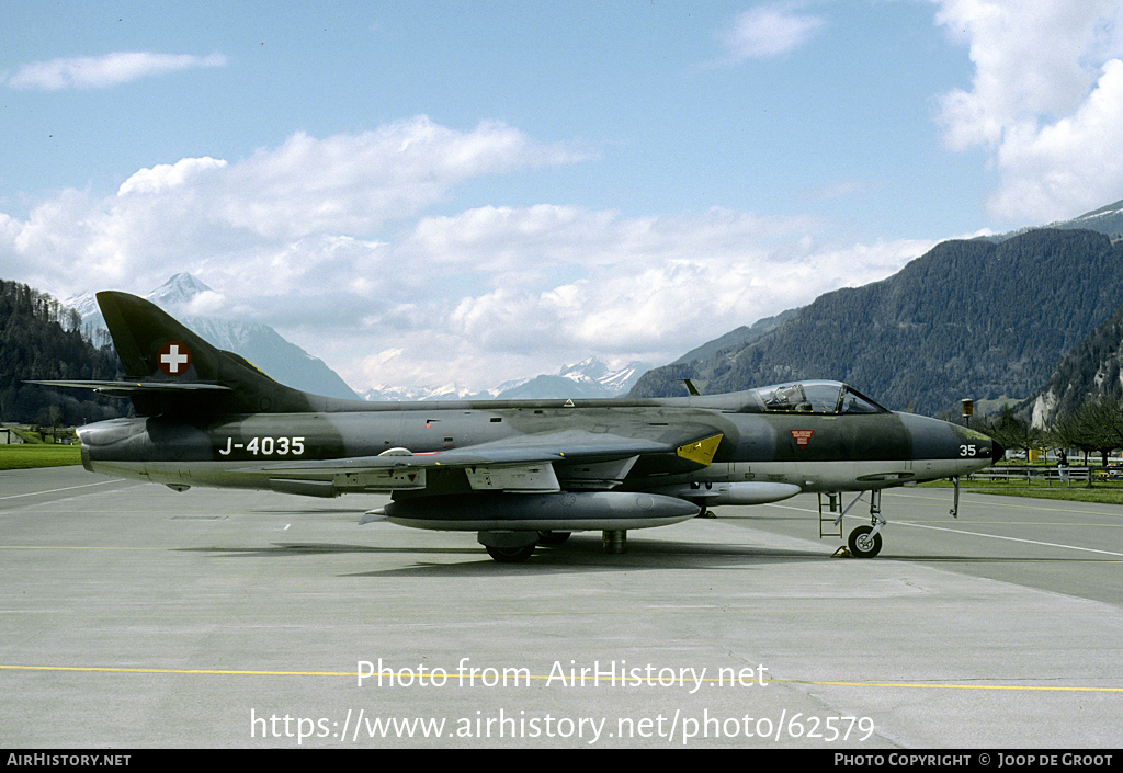 Aircraft Photo of J-4035 | Hawker Hunter F58 | Switzerland - Air Force | AirHistory.net #62579