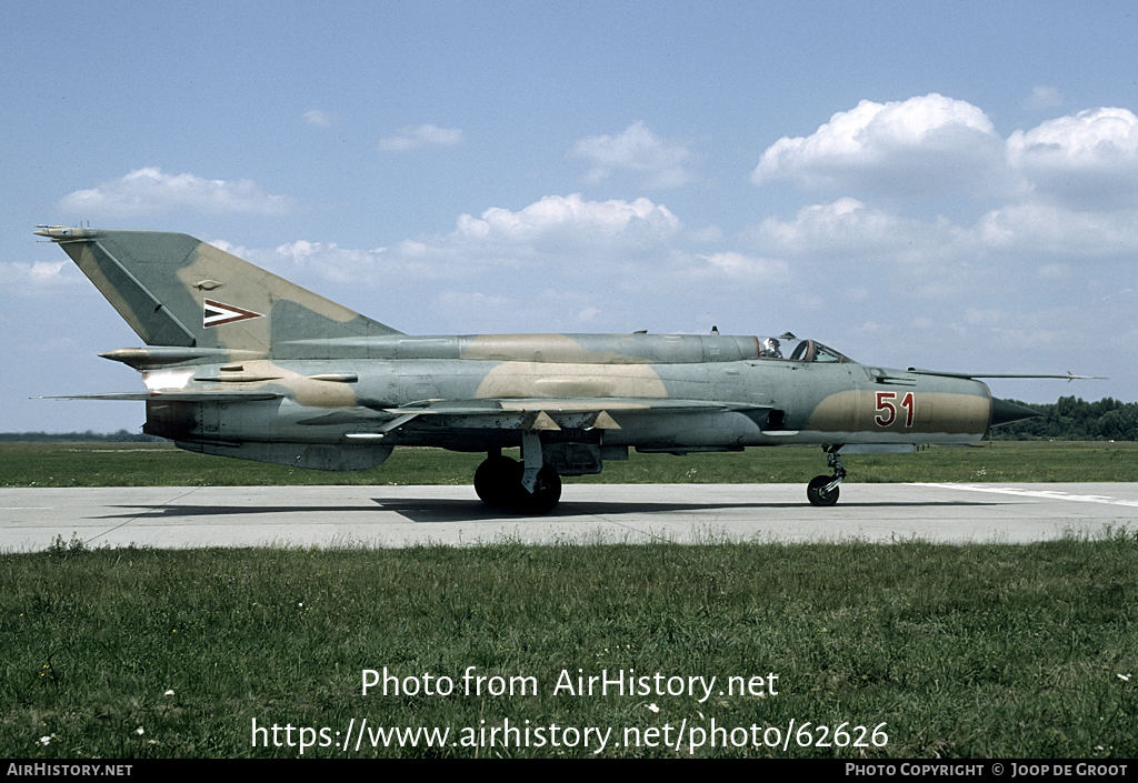 Aircraft Photo of 51 | Mikoyan-Gurevich MiG-21bis | Hungary - Air Force | AirHistory.net #62626