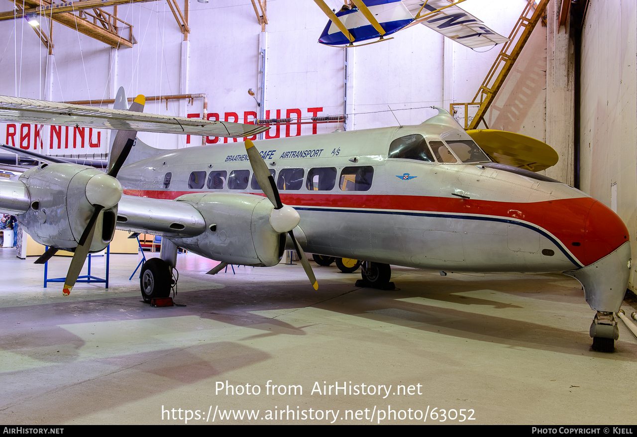 Aircraft Photo of LN-PSG | De Havilland D.H. 114 Heron 1B | Braathens SAFE | AirHistory.net #63052