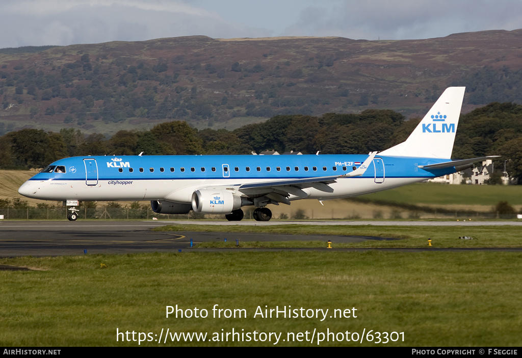 Aircraft Photo of PH-EZF | Embraer 190STD (ERJ-190-100STD) | KLM Cityhopper | AirHistory.net #63301