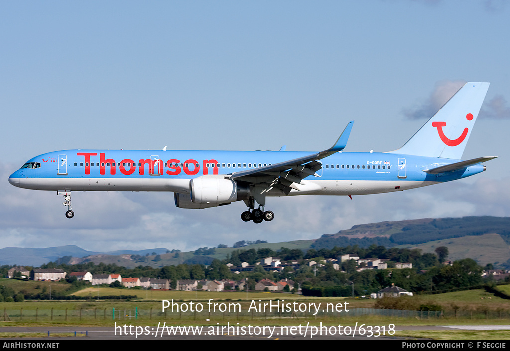 Aircraft Photo of G-OOBF | Boeing 757-28A | Thomson Airways | AirHistory.net #63318