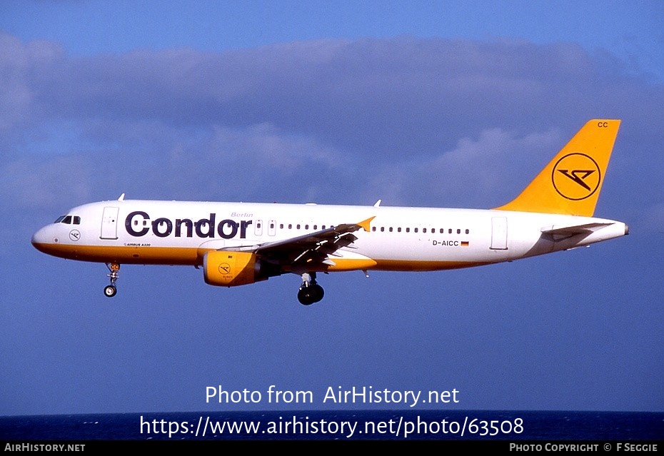 Aircraft Photo of D-AICC | Airbus A320-212 | Condor Berlin | AirHistory.net #63508