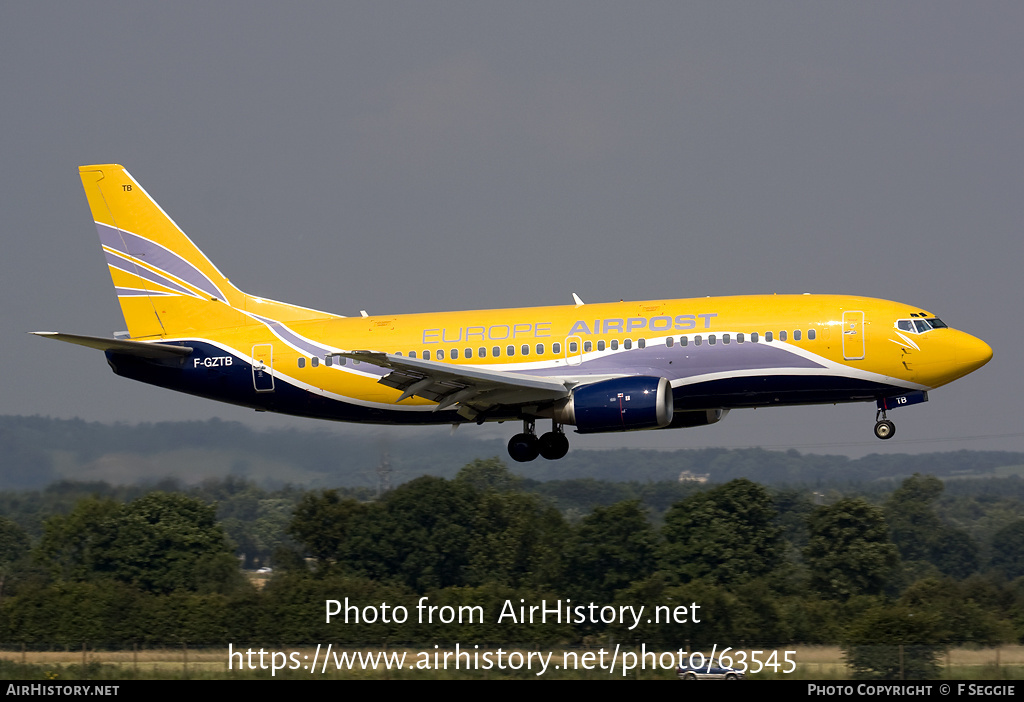 Aircraft Photo of F-GZTB | Boeing 737-33V(QC) | Europe Airpost | AirHistory.net #63545