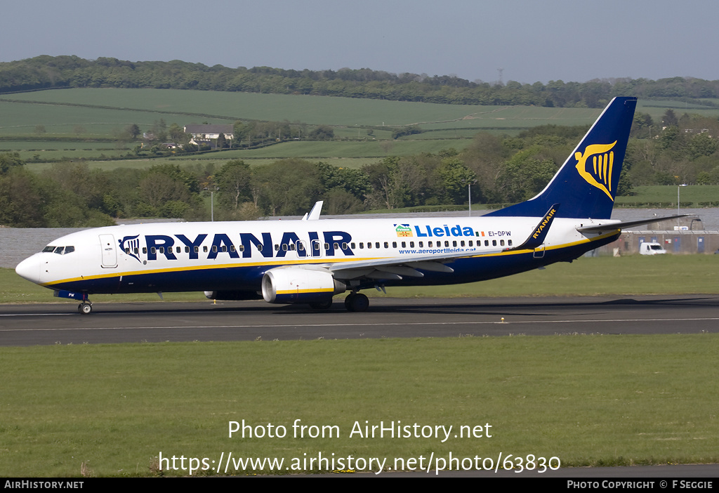 Aircraft Photo of EI-DPW | Boeing 737-8AS | Ryanair | AirHistory.net #63830