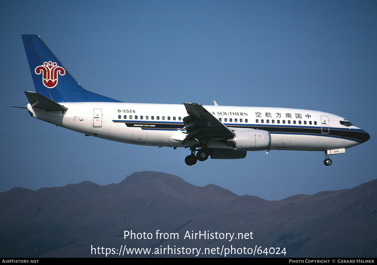 Aircraft Photo of B-2526 | Boeing 737-3Y0 | China Southern Airlines | AirHistory.net #64024