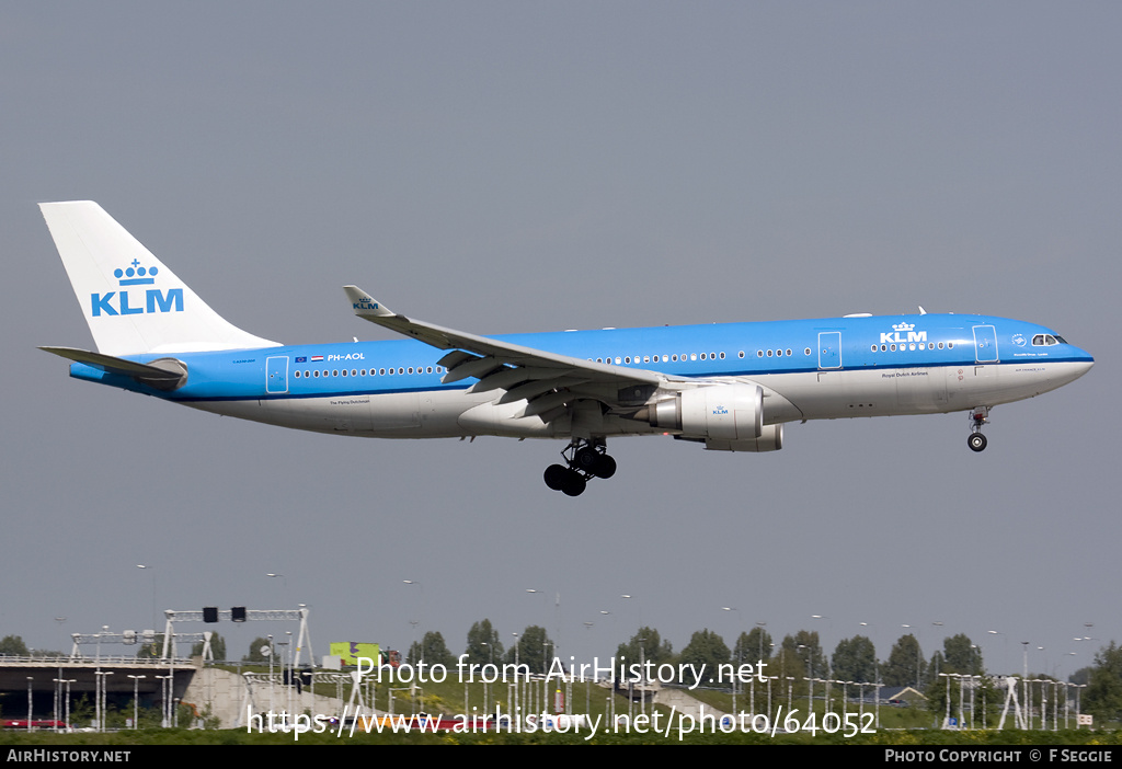 Aircraft Photo of PH-AOL | Airbus A330-203 | KLM - Royal Dutch Airlines | AirHistory.net #64052